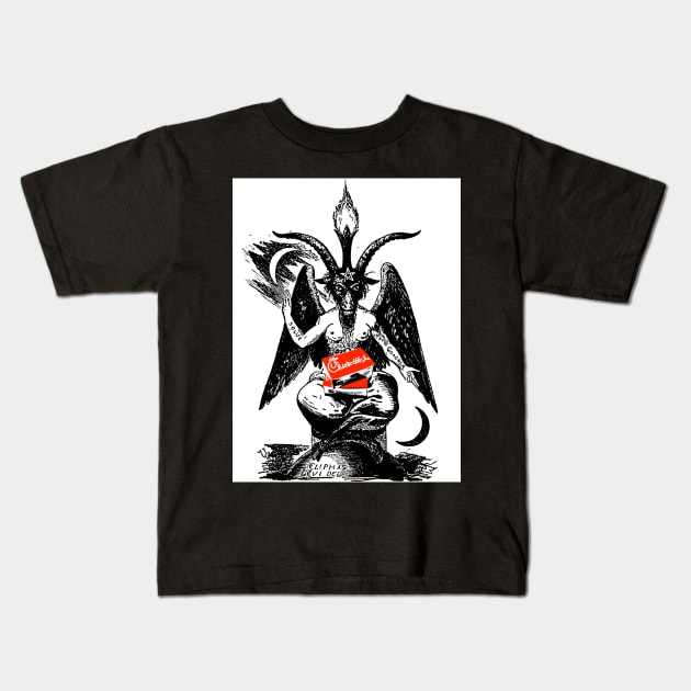 Satanist Chicken Kids T-Shirt by chilangopride